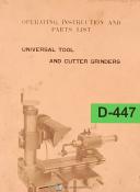Universal Tool and Cutter Grinders Operations and Parts LIsts Manual-Universal-01